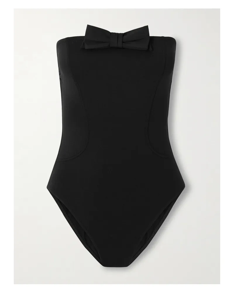 Eres Dress Code Bow-detailed Strapless Swimsuit - Black Black