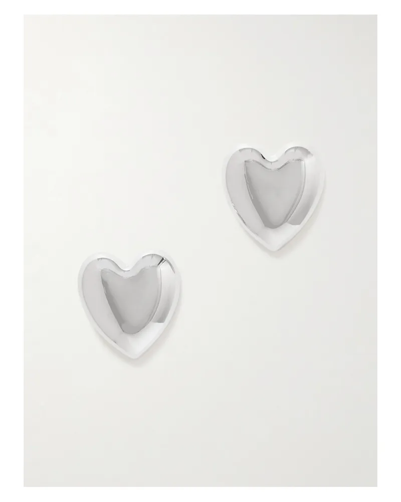 Jennifer Fisher Puffy Heart Small Silver-tone Earrings Silver