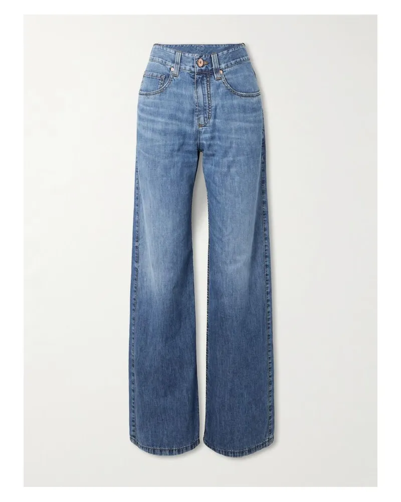 Brunello Cucinelli Hoch Sitzende Jeans Mit Weitem Bein - Blau Blau