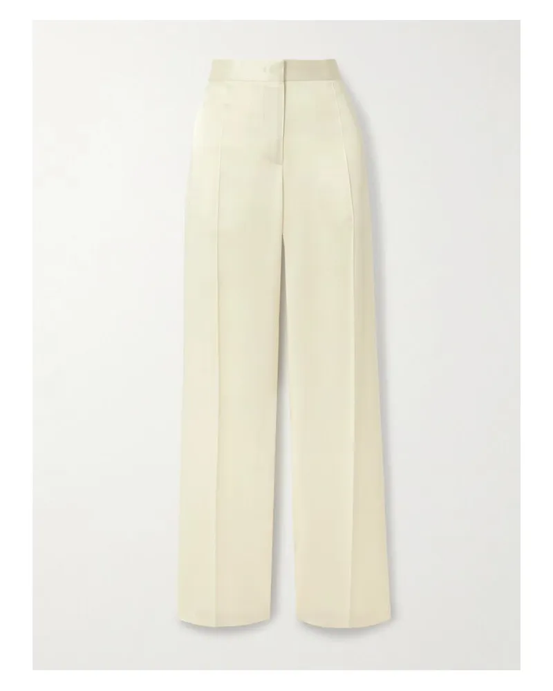 Jil Sander Hose Mit Geradem Bein Aus Satin Mit Falten - Creme Creme