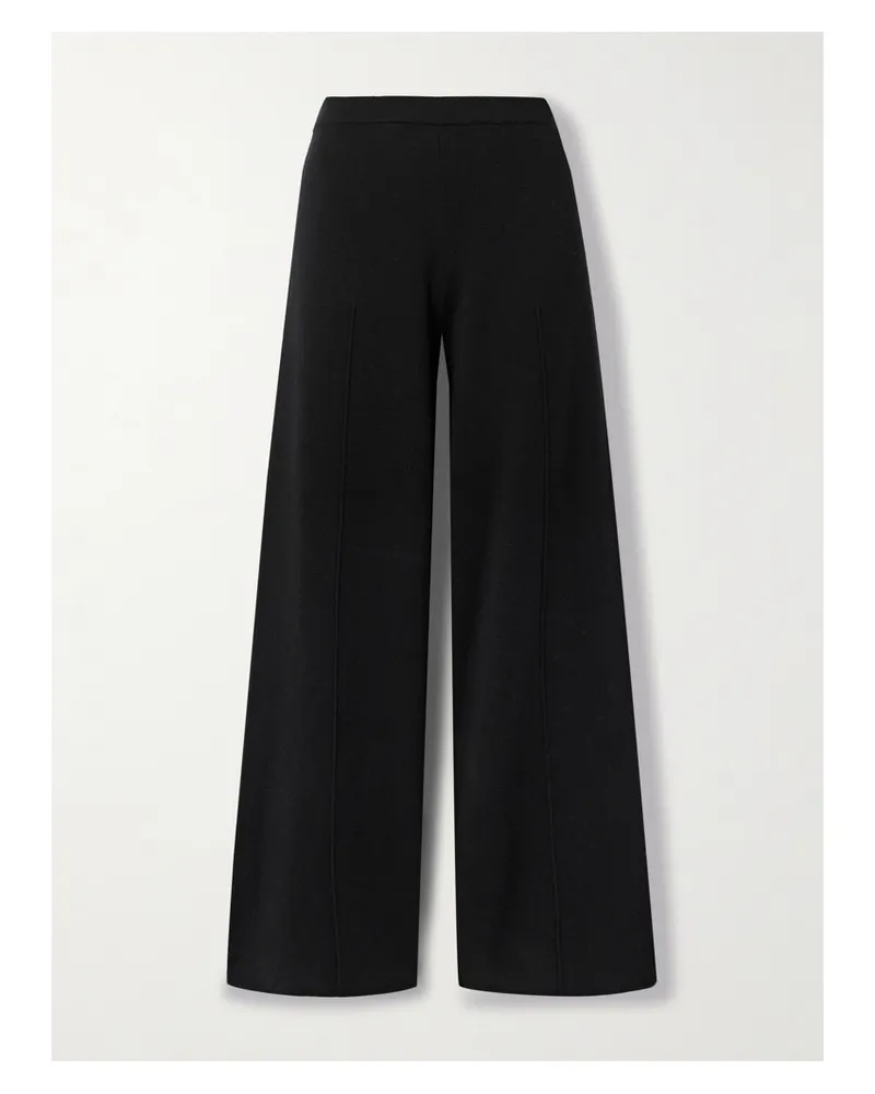 Nili Lotan Kesta Hose Mit Weitem Bein Aus Merinowolle - Schwarz Schwarz
