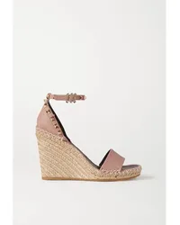 Valentino Garavani Rockstud 105 Espadrille-wedges aus Strukturiertem Leder Neutral