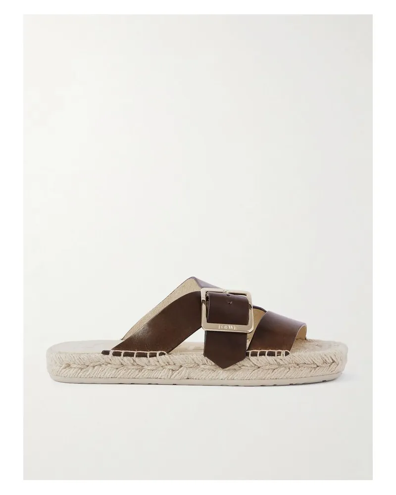 Loewe Paula's Ibiza Pantoletten Aus Leder Mit Plateausohle - Braun Braun