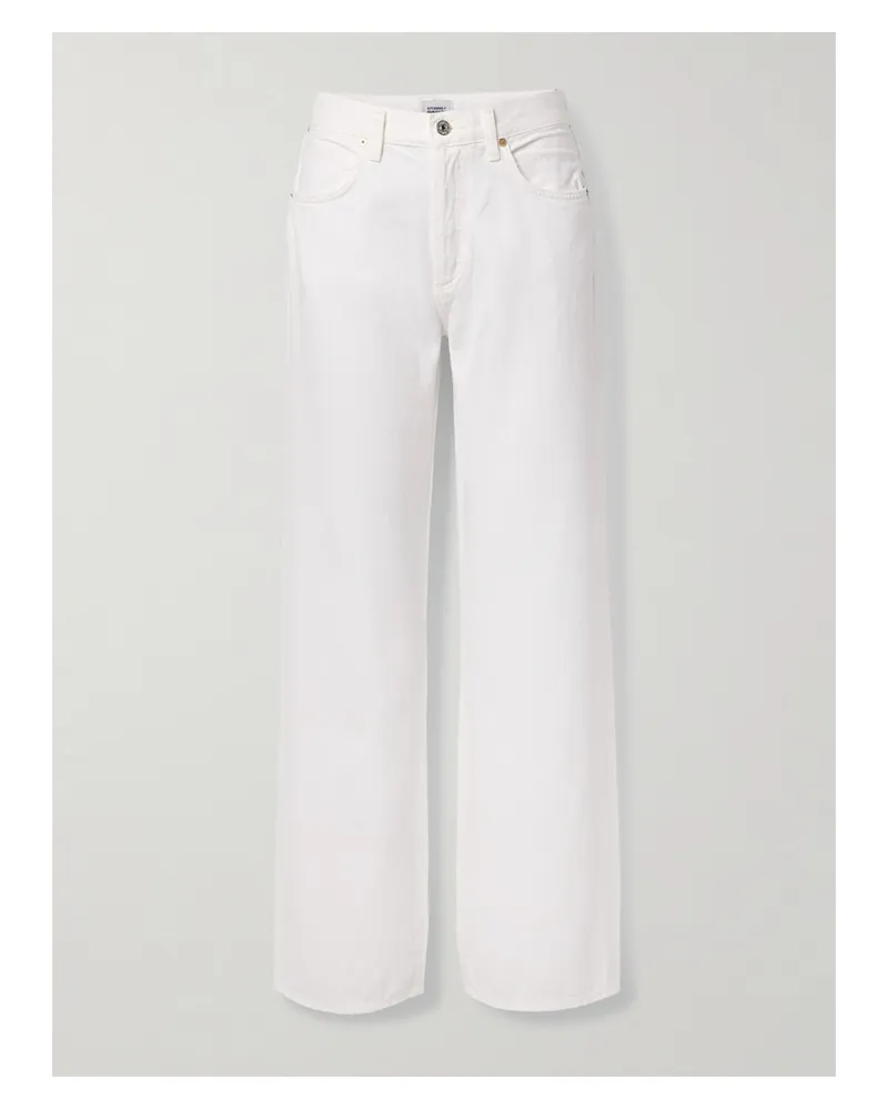 Citizens of humanity Annina 84 Cm Hoch Sitzende Jeans Mit Weitem Bein Aus Bio-denim - Weiß Weiß