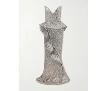 Glorious Strapless Sequined Crepe Gown - Silver