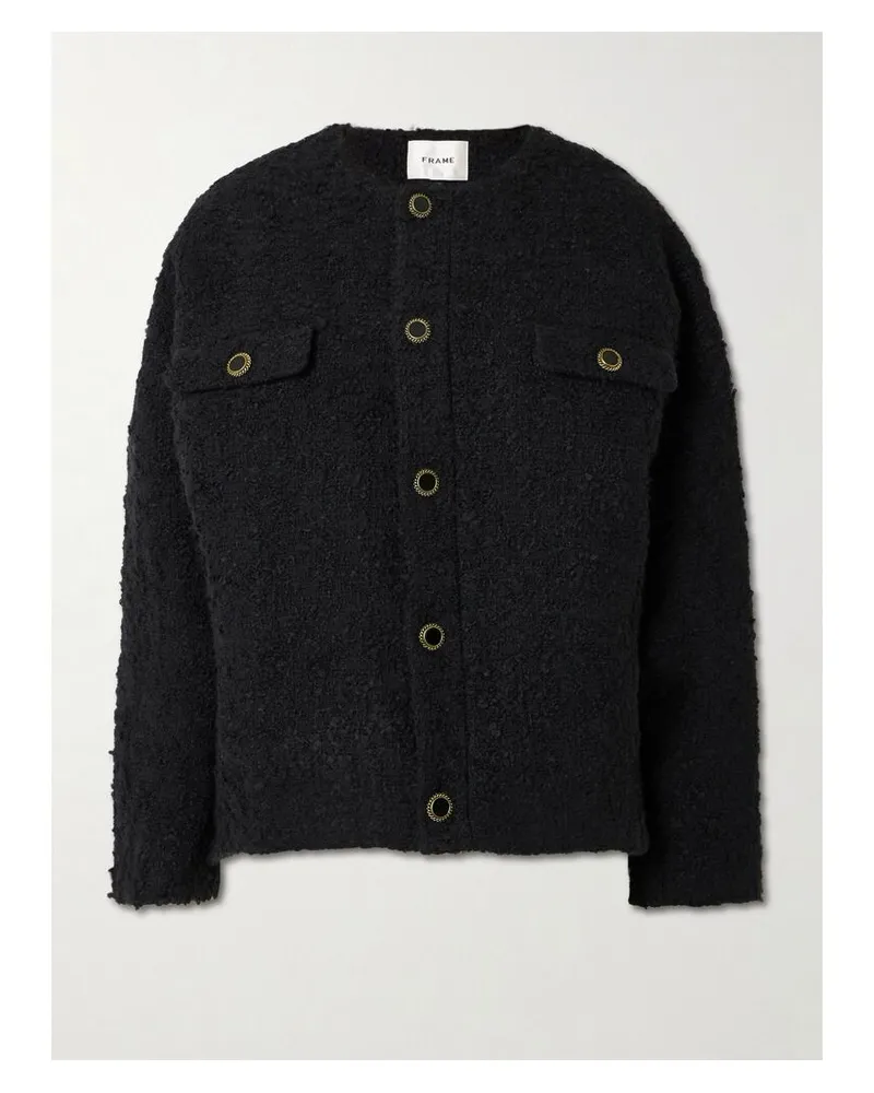 Frame Denim Cocoon Oversized-jacke Aus Bouclé Aus Einer Baumwollmischung - Schwarz Schwarz