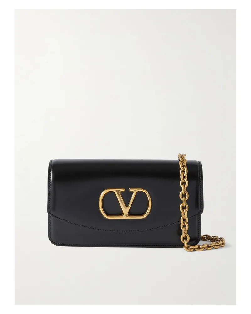 Valentino Garavani Vain Kleine Schultertasche Aus Leder - Schwarz Schwarz