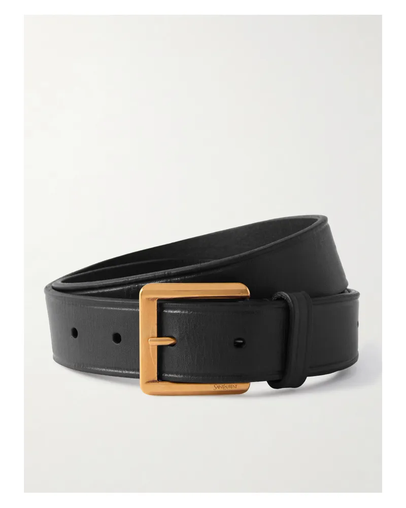 Saint Laurent Gürtel Aus Leder - Schwarz Schwarz