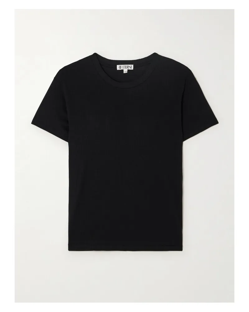 ÉTERNE Boyfriend T-shirt Aus Jersey Aus Einer Baumwoll-modalmischung - Schwarz Schwarz