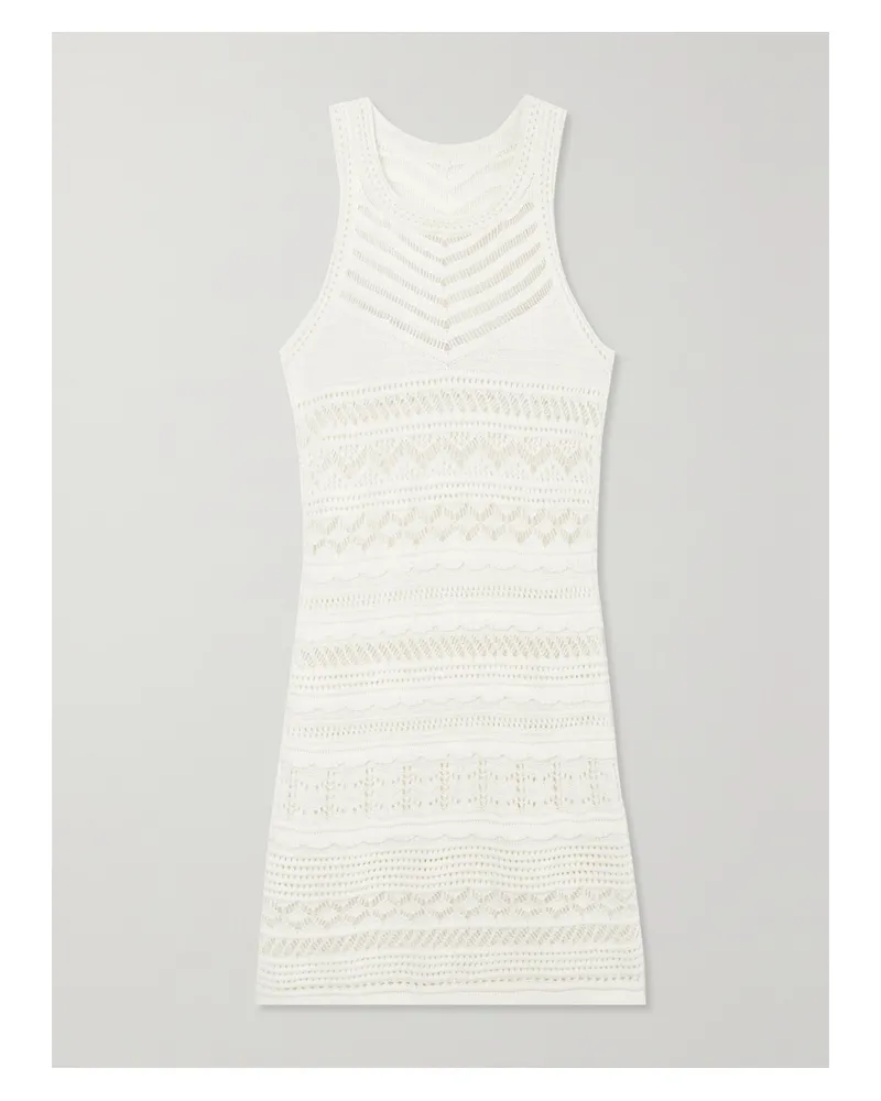 Isabel Marant Ava Minikleid Aus Einer Baumwollmischung In Pointelle-strick - Weiß Weiß