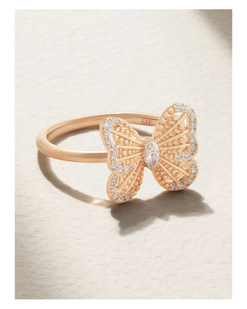 De Beers Portraits Of Nature Butterfly Ring Aus 18 Karat Roségold Mit Diamanten Gold