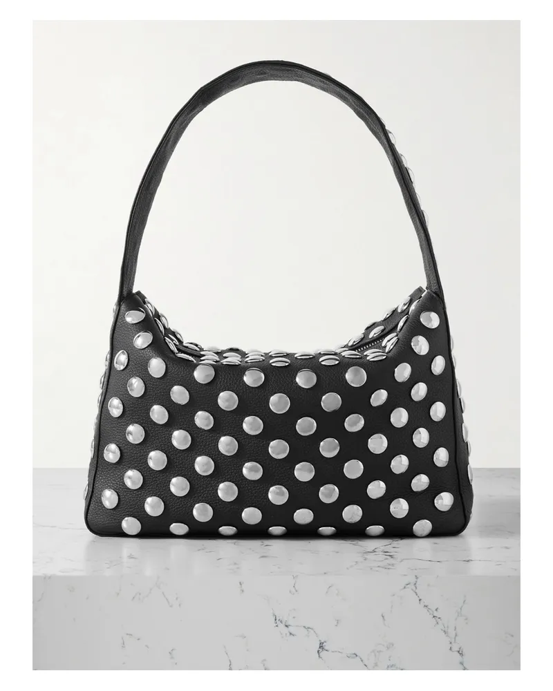 KHAITE Elena Studded Textured-leather Shoulder Bag - Black Black