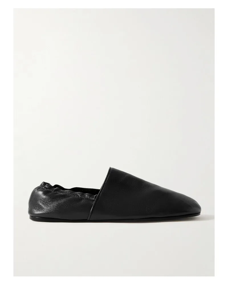 KHAITE Banks Flache Schuhe Aus Leder - Schwarz Schwarz