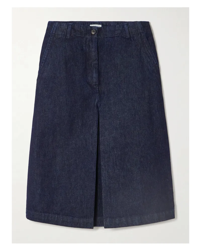 Dries van Noten Midi-jeansrock Blau