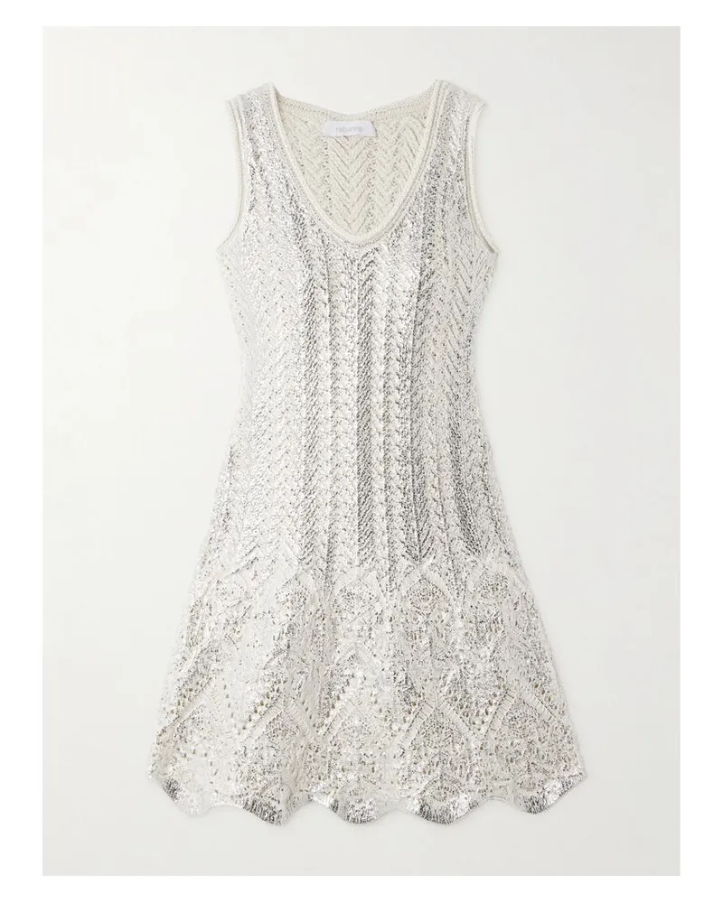 Paco Rabanne Minikleid Aus Einer Baumwollmischung In Metallic-optik - Silber Silber