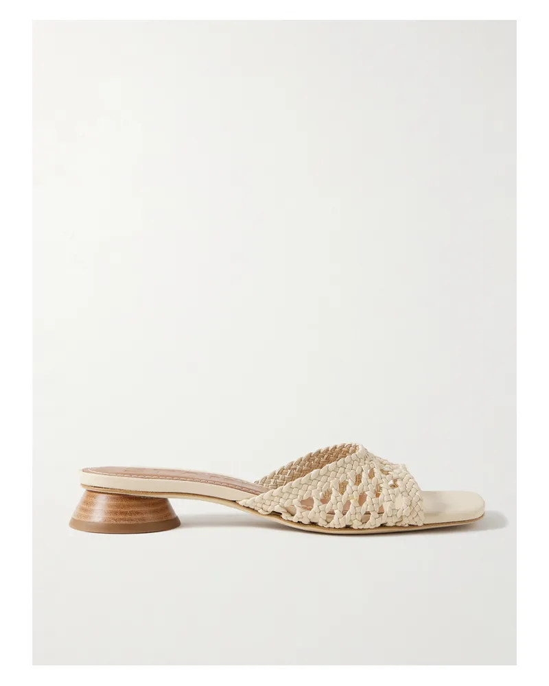 STAUD Simone Mules Aus Geflochtenem Leder - Neutral Neutral