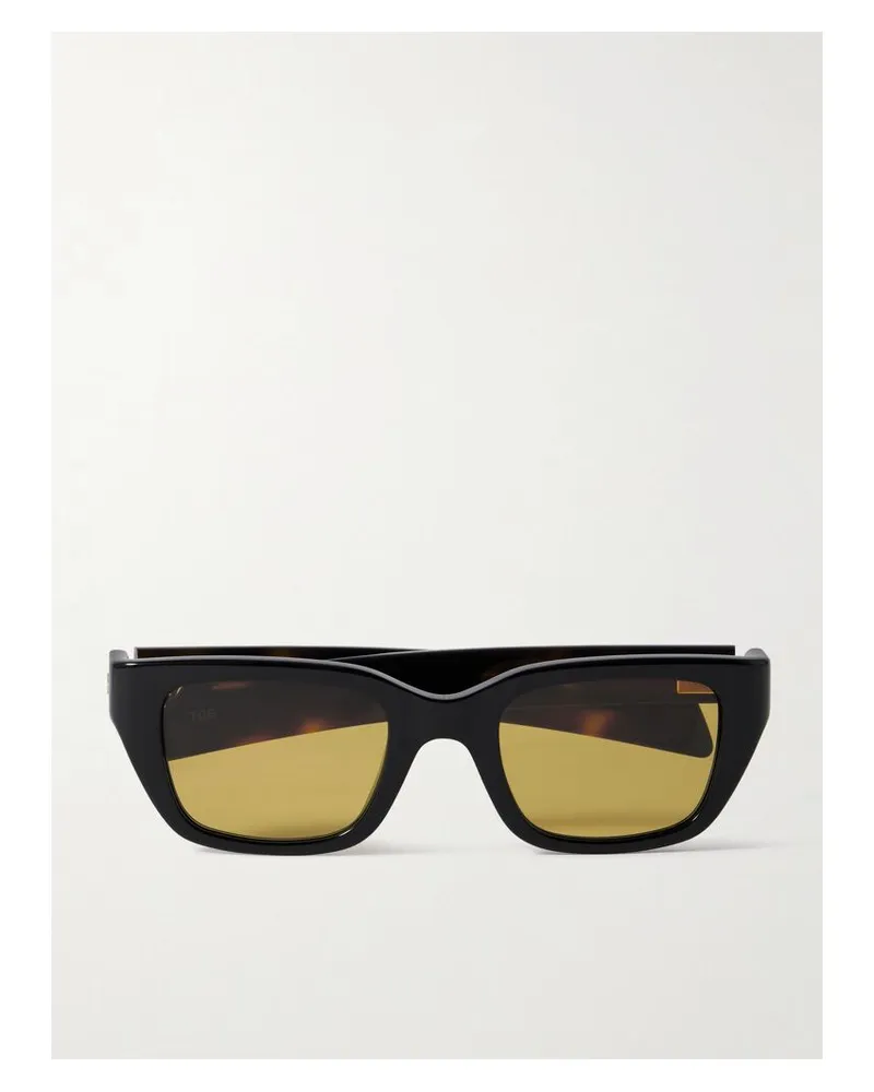 Bottega Veneta Ribbon Sonnenbrille Mit Eckigem Rahmen Aus Azetat - Schwarz Schwarz
