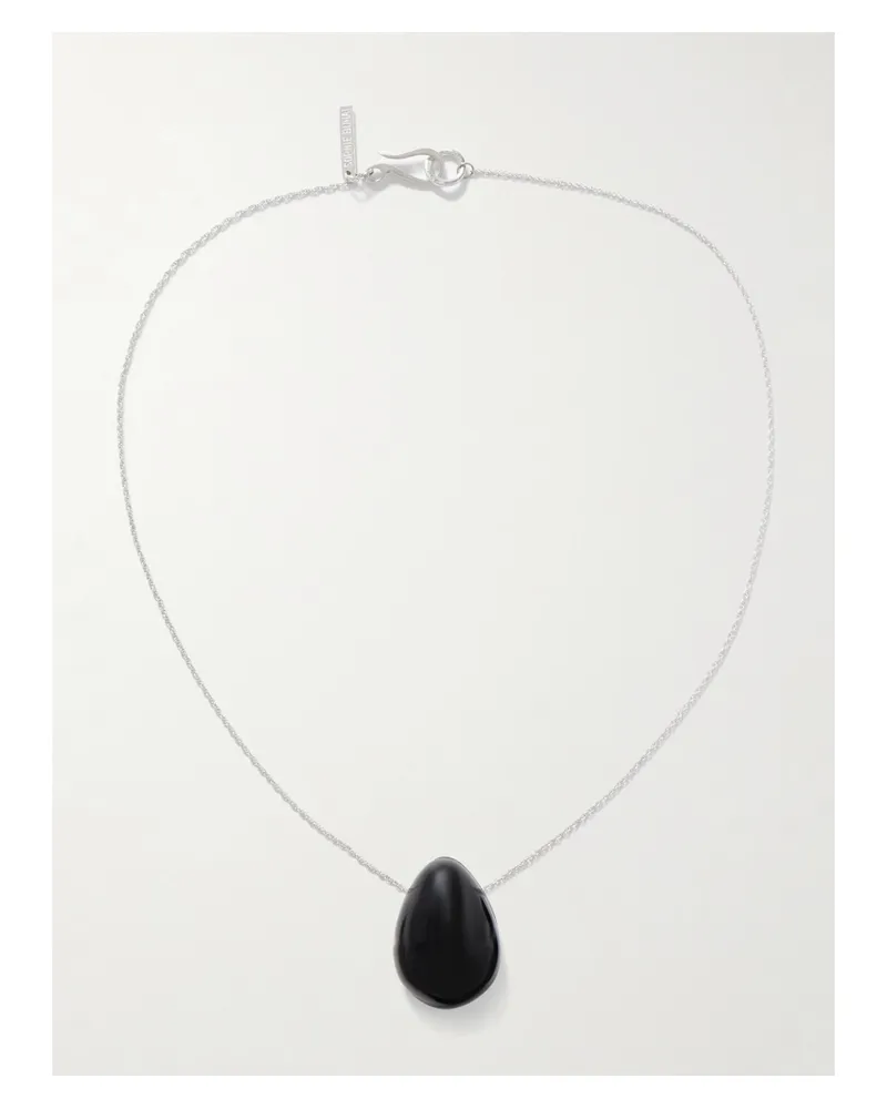 Sophie Buhai Everyday Egg Silver Onyx Necklace - Black Black