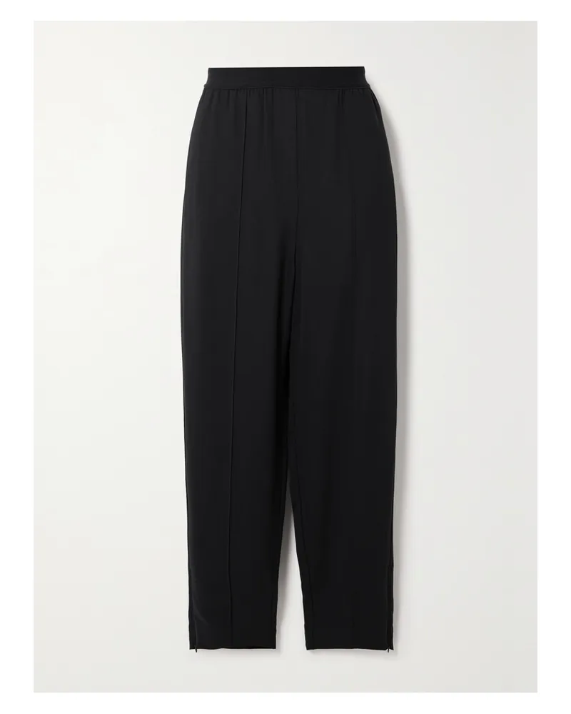 Totême Hose Mit Schmal Zulaufendem Bein Aus Stretch-crêpe - Schwarz Schwarz