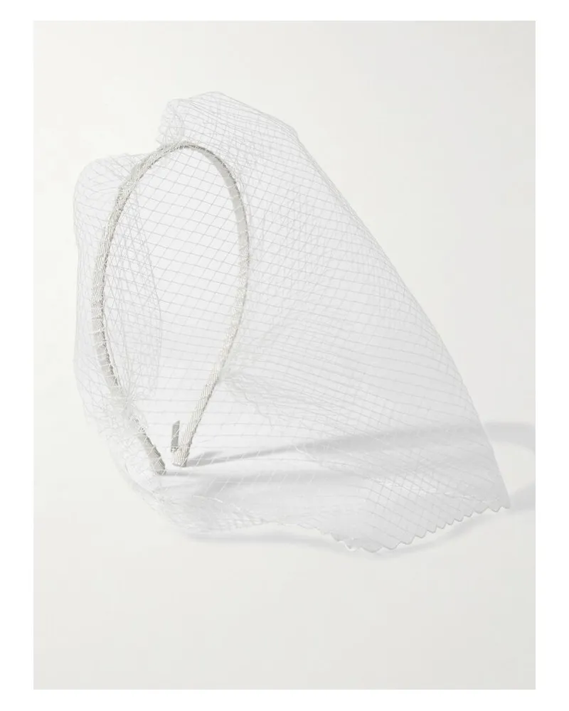 Gigi Burris Clemence Schleier Aus Netzmaterial - Weiß Weiß