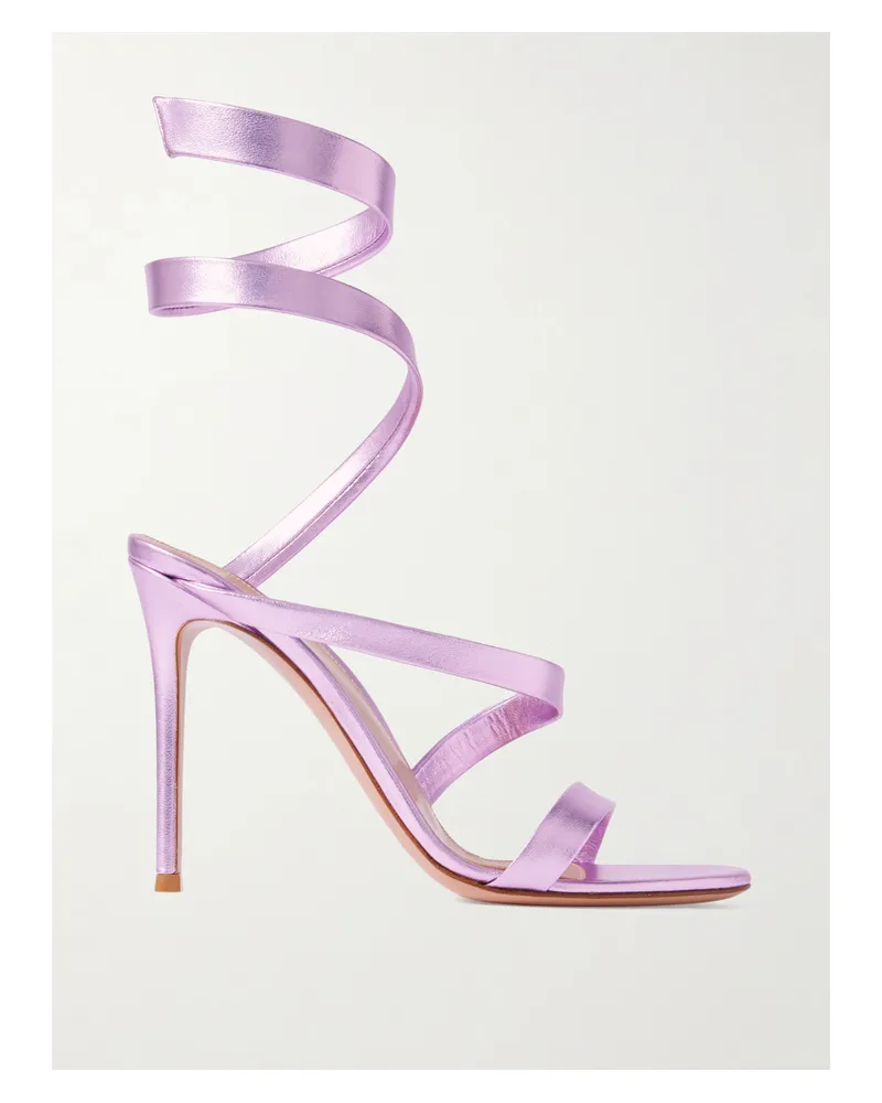 Gianvito Rossi Opera 105 Sandalen Aus Metallic-leder - Lila Lila