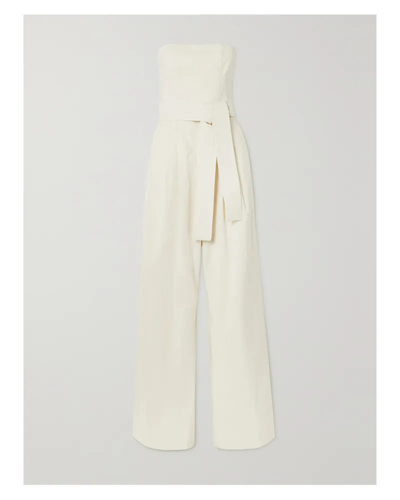 A.L.C. Elsie Trägerloser Jumpsuit Aus Einer Leinenmischung Mit Bindegürtel - Ecru Ecru
