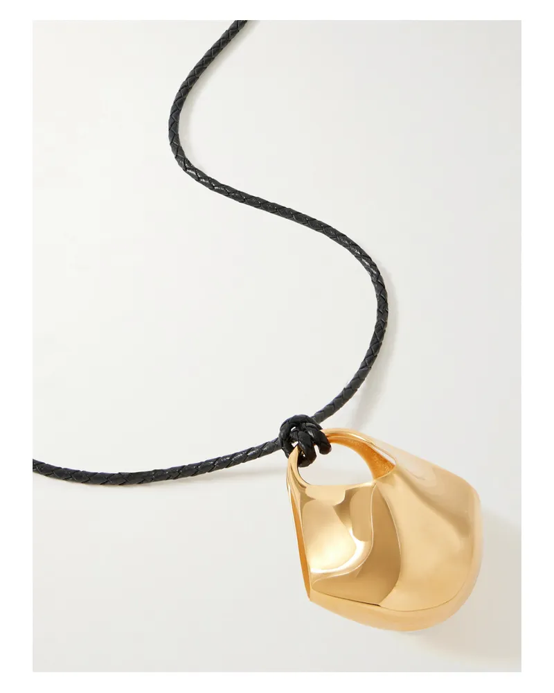 KHAITE Lotus Medium Kette Aus Leder Mit Vergoldetem Detail Gold