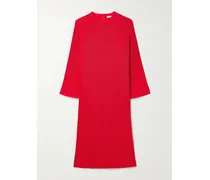Midikleid Aus Plissiertem Crêpe - Rot