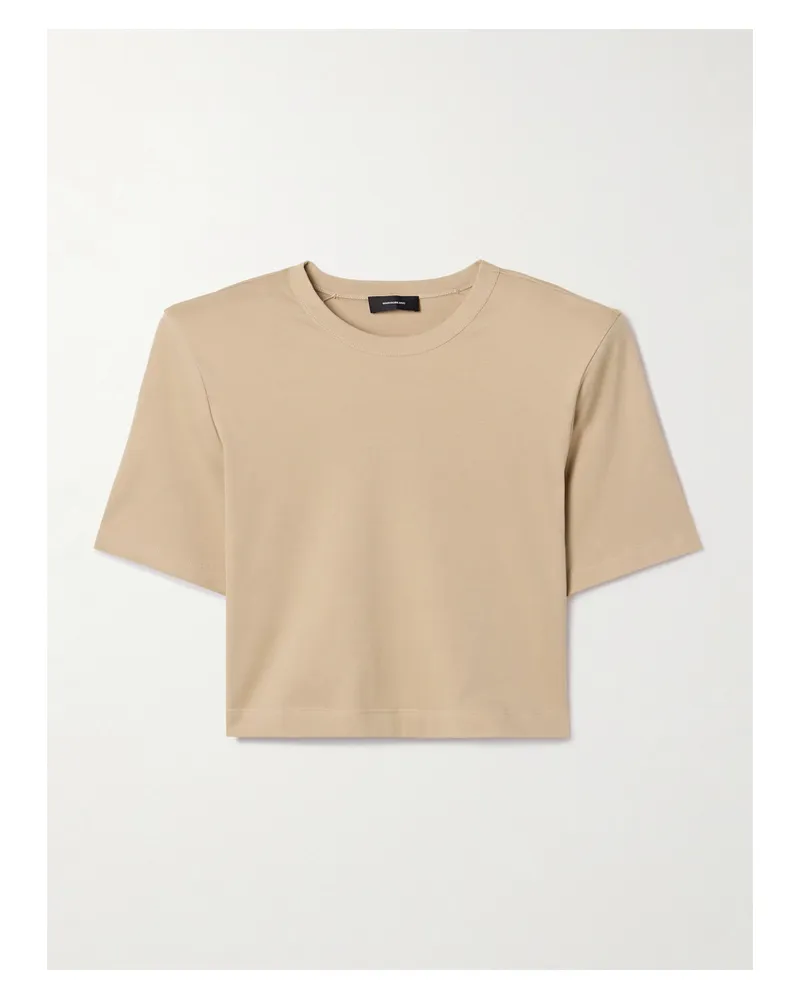 WARDROBE.NYC Verkürztes T-shirt Aus Baumwoll-jersey - Neutral Neutral
