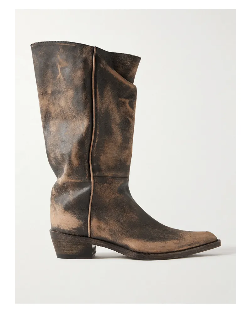KHAITE Clive Leather Boots - Neutrals Neutrals