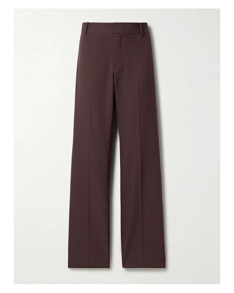 Nili Lotan Ivan Hose Mit Geradem Bein Aus Woll-twill - Burgunder Burgunder