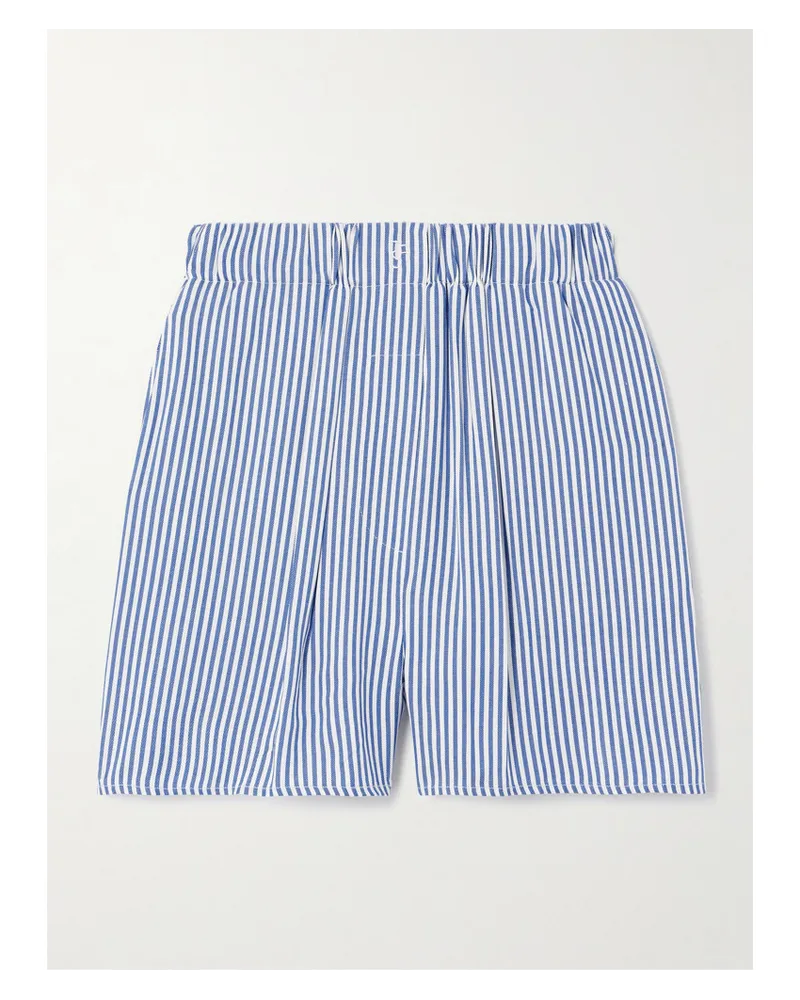 FRANKIE Shop Lui Shorts aus Twill mit Streifen Blau