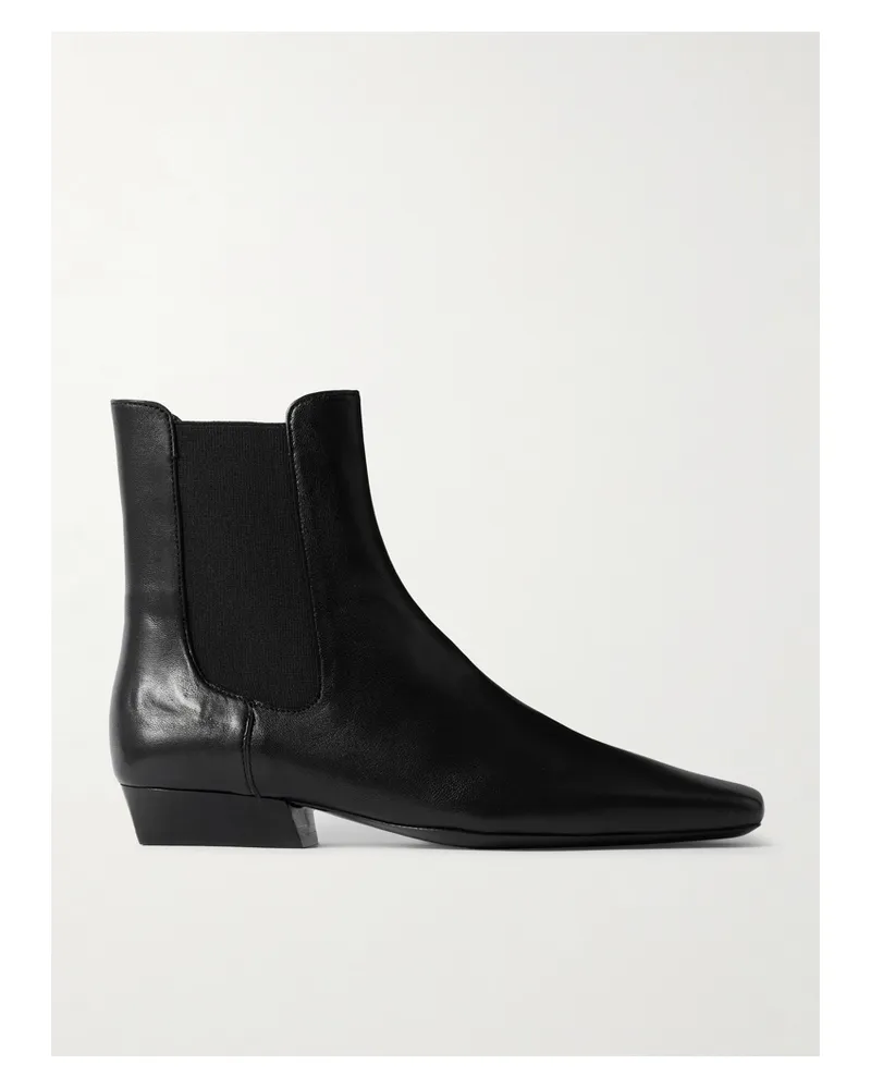STAUD Wally Leather Chelsea Boots - Black Black