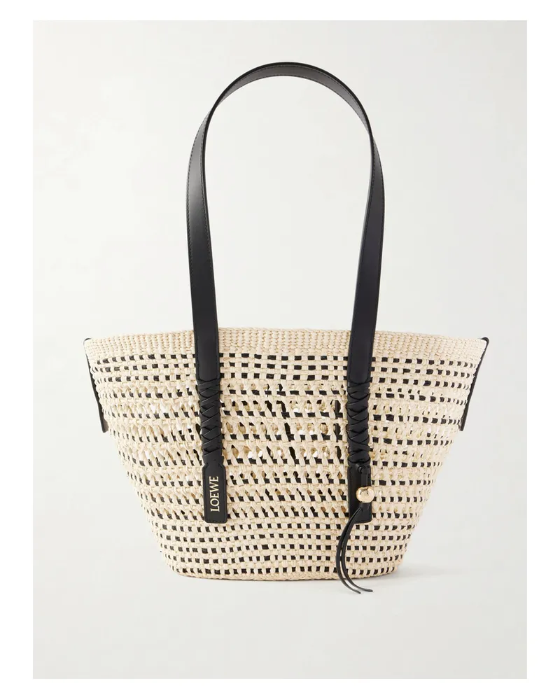 Loewe Paula's Ibiza Braid Medium Leather-trimmed Raffia Tote - Neutrals Neutrals