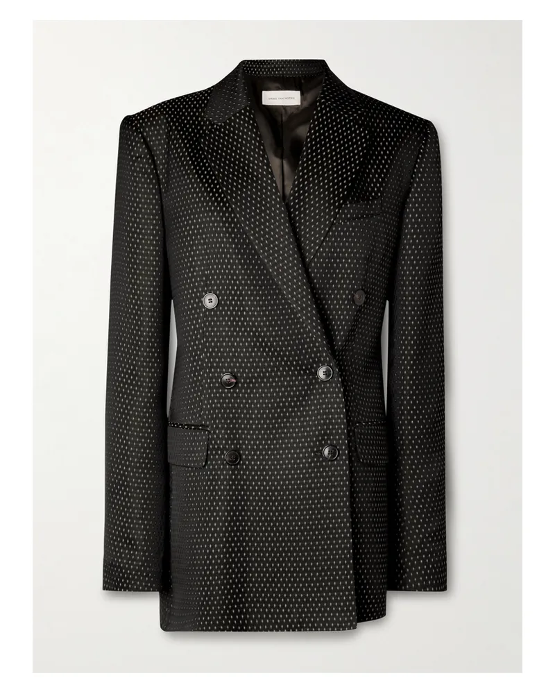 Dries van Noten Bafya Doppelreihiger Blazer Aus Jacquard - Schwarz Schwarz