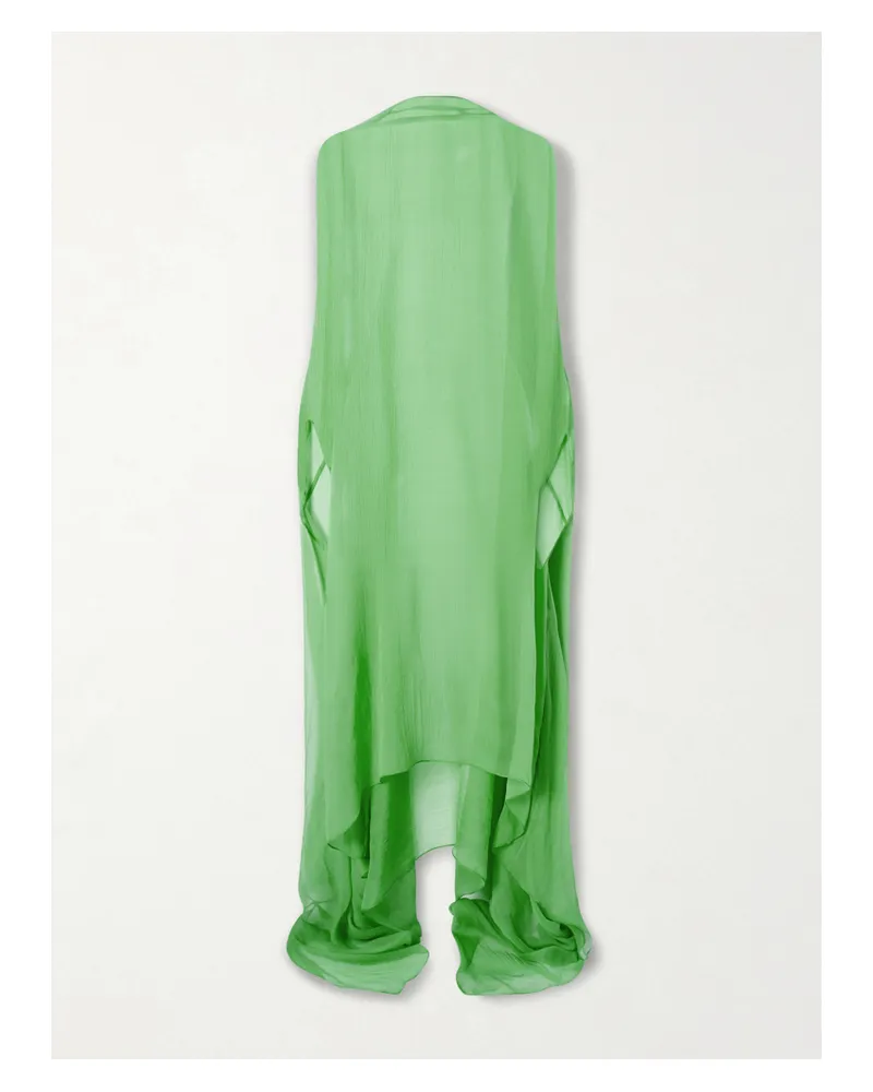 Dries van Noten Ducy Draped Silk-chiffon Dress - Green Green