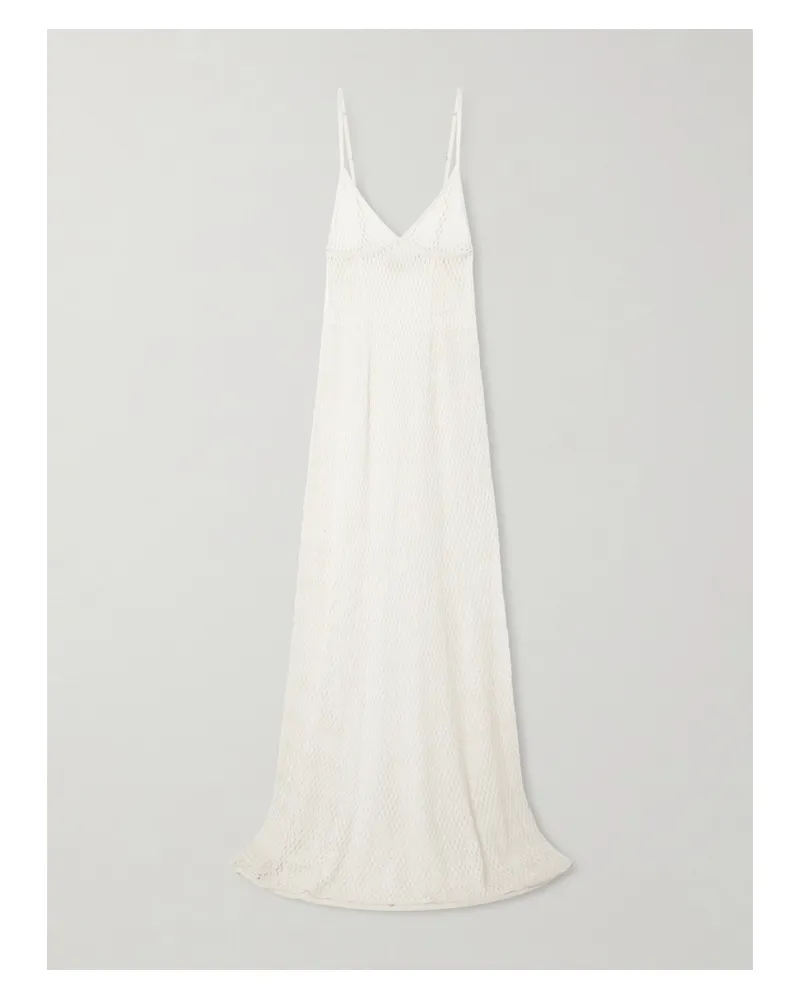 Kiki De Montparnasse Crocheted Silk Maxi Dress - Neutrals Neutrals