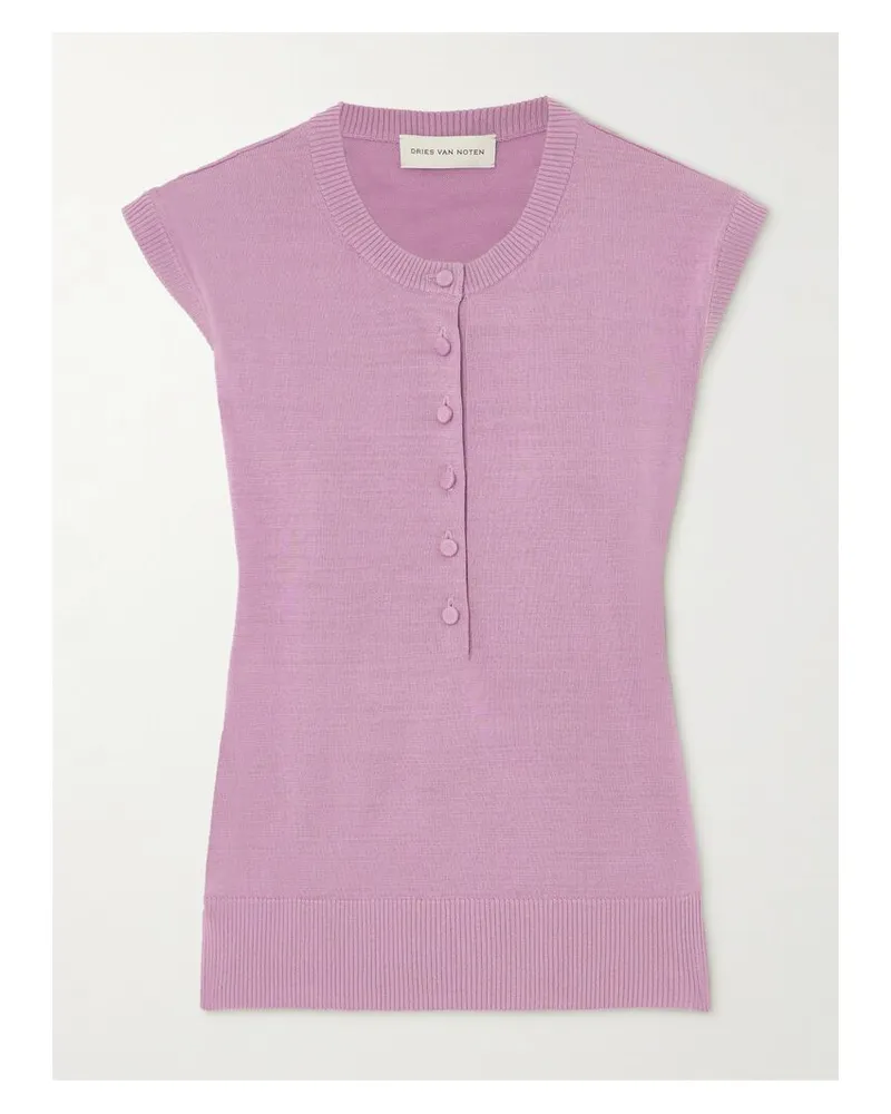 Dries van Noten Ärmelloser Pullover Aus Baumwolle - Pink Pink