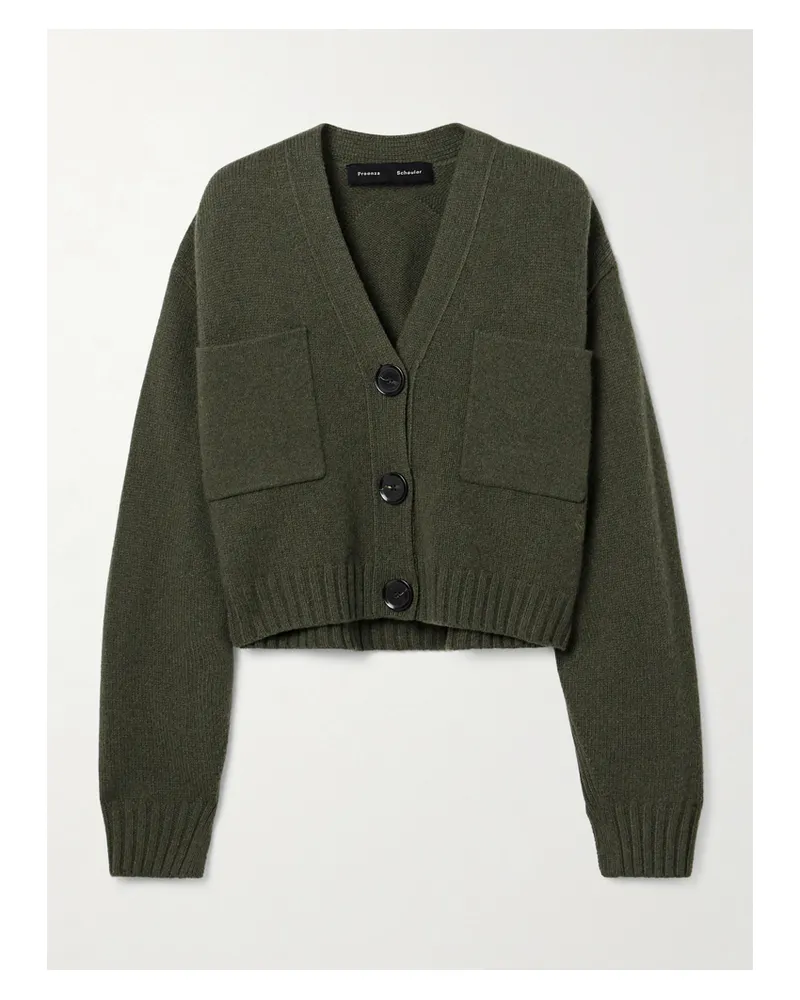Proenza Schouler Sofia Verkürzter Cardigan Aus Einer Kaschmir-wollmischung - Grün Grün