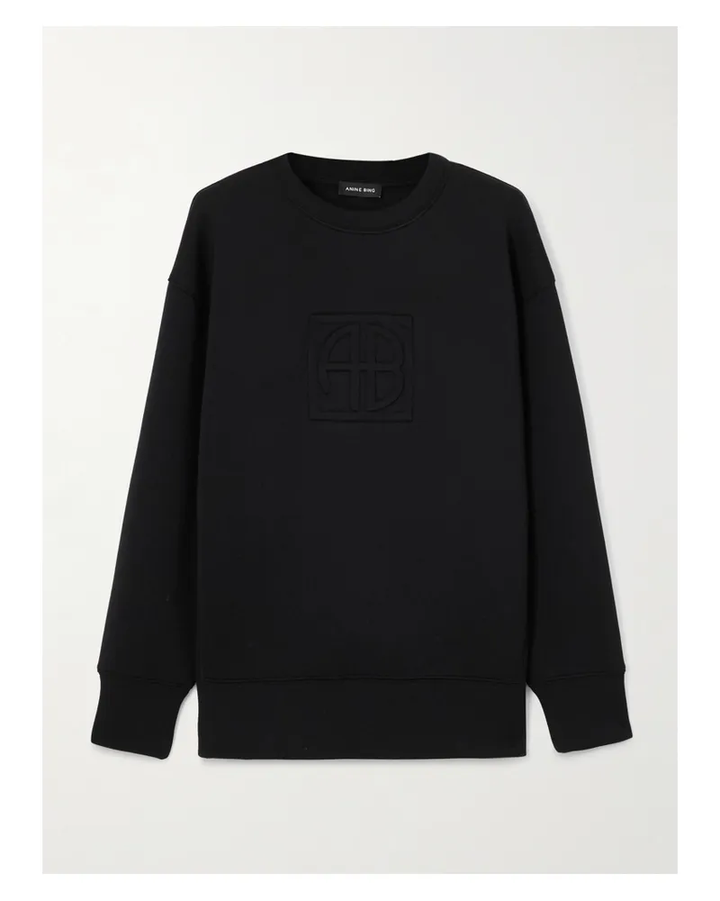 Anine Bing Alto Sweatshirt Aus Jersey Mit Prägung - Schwarz Schwarz
