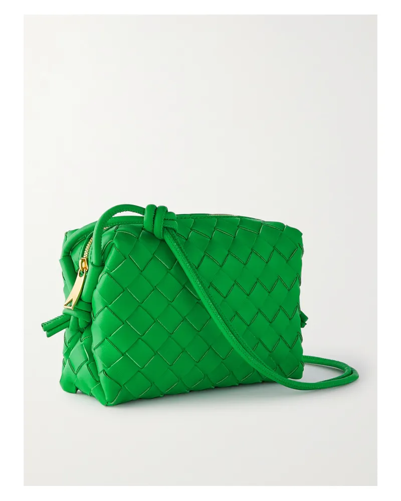 Bottega Veneta Loop Mini Intrecciato Leather Shoulder Bag - Green Green