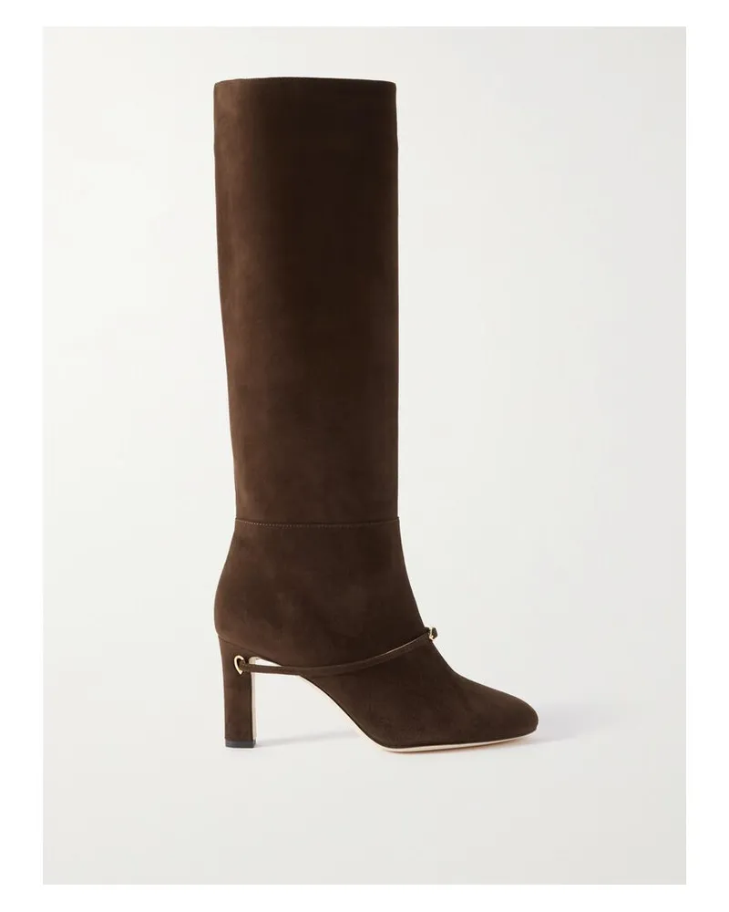 Jennifer Chamandi Samuele 85 Kniehohe Stiefel Aus Veloursleder - Braun Braun