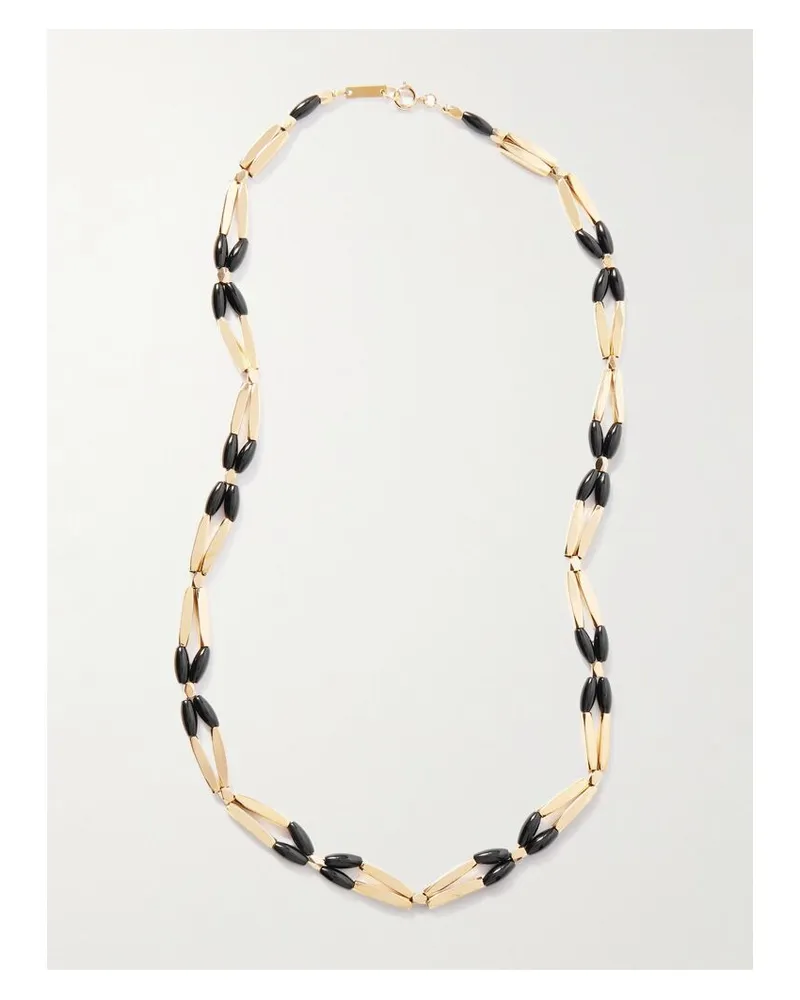 Isabel Marant Sahale Goldfarbene Kette Mit Zierperlen Gold