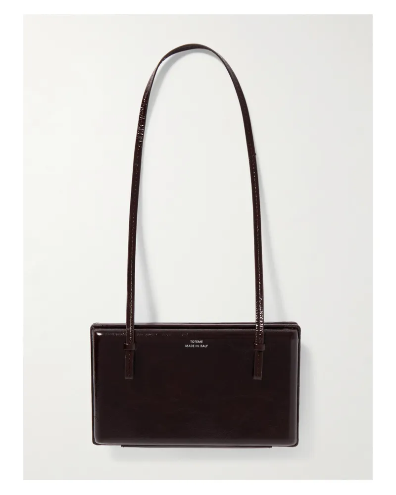 Totême Cocktail Naplack Patent-leather Shoulder Bag - Brown Brown