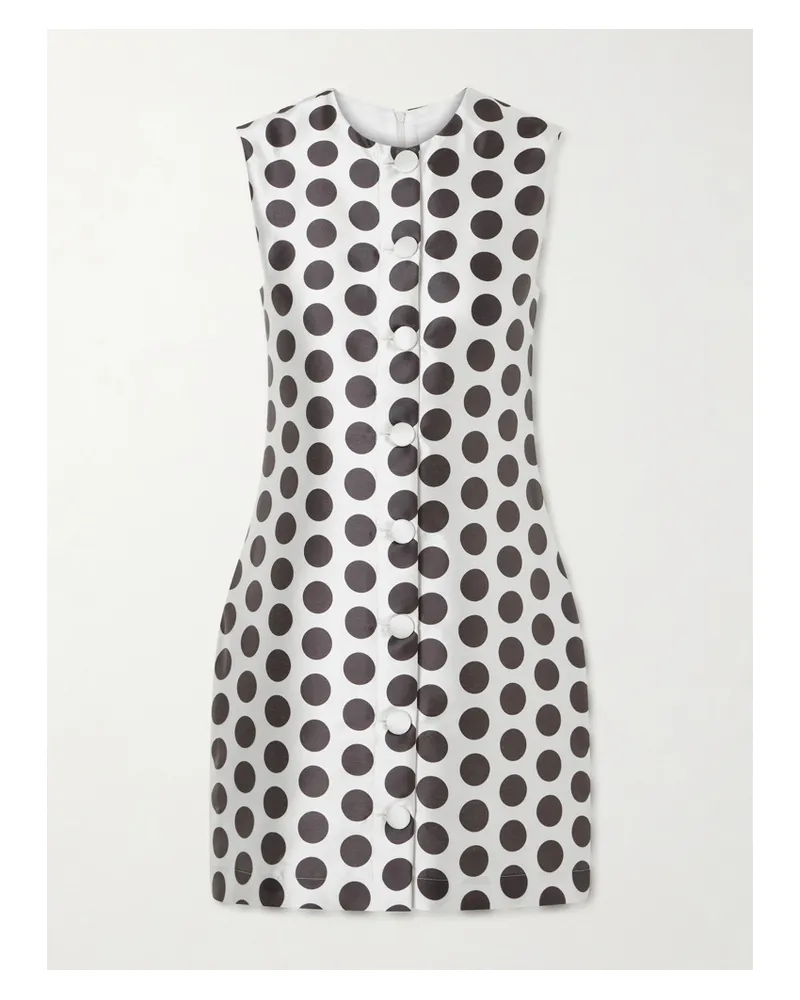 DESTREE Camille Polka-dot Satin Mini Dress - Black Black