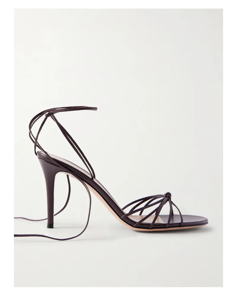 Gianvito Rossi Gwyneth 85 Leather Sandals - Burgundy Burgundy