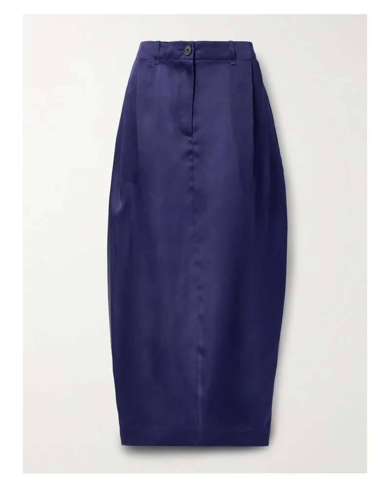 KHAITE Lucian Maxirock Aus Seidenorganza Mit Falten - Blau Blau