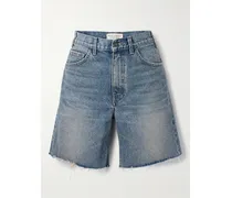 Russel Frayed Denim Shorts - Blue