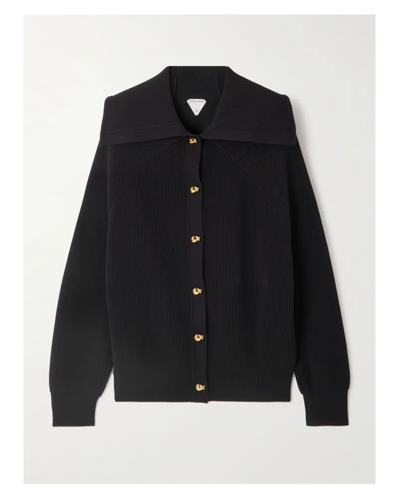 Bottega Veneta Ribbed Cotton Cardigan - Black Black