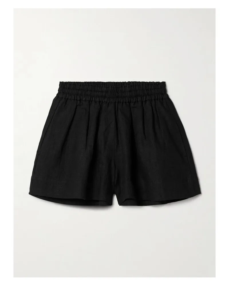 Suzie Kondi Shkip Shorts Aus Leinen - Schwarz Schwarz